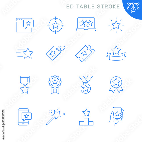 Star related icons. Editable stroke. Thin vector icon set