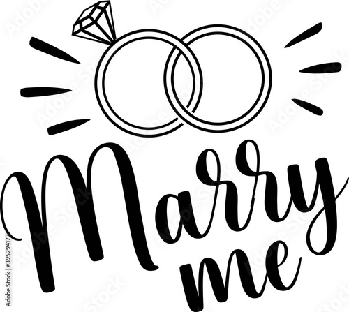 Marry me isolated on the white background. Vector illustration