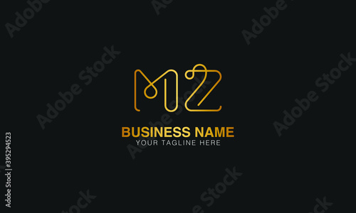 MZ M Z initial based letter typography logo design vector 