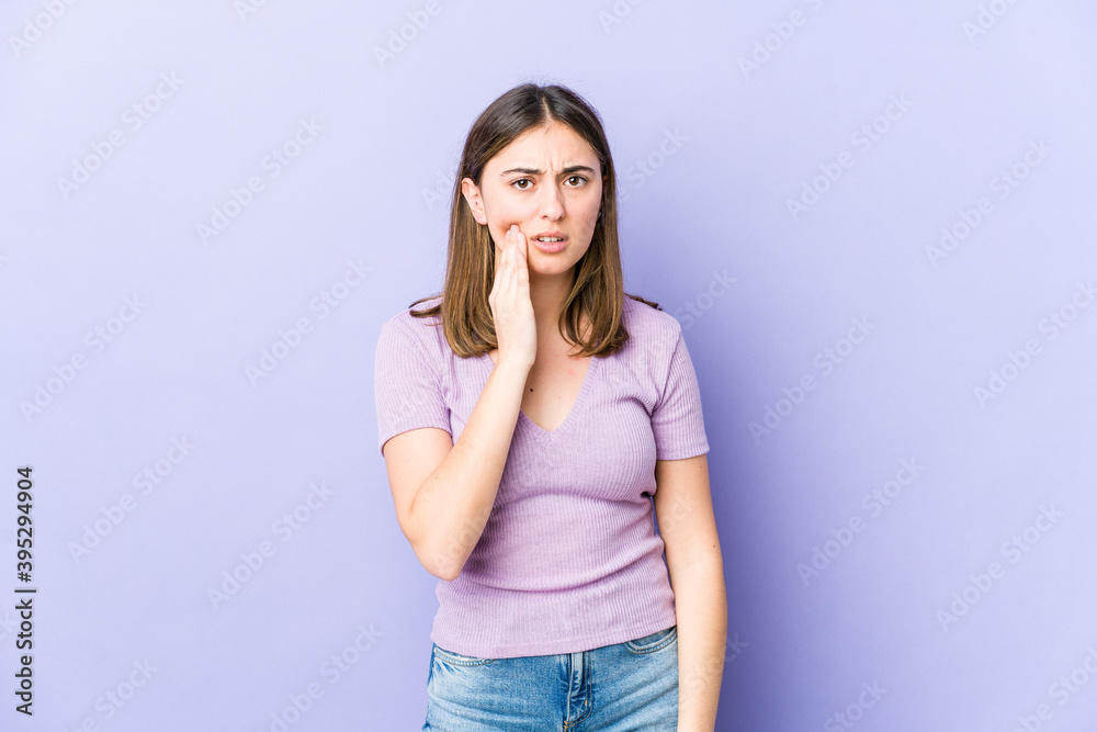 Young caucasian woman having a strong teeth pain, molar ache. Young caucasian woman having a strong teeth pain, molar ache.