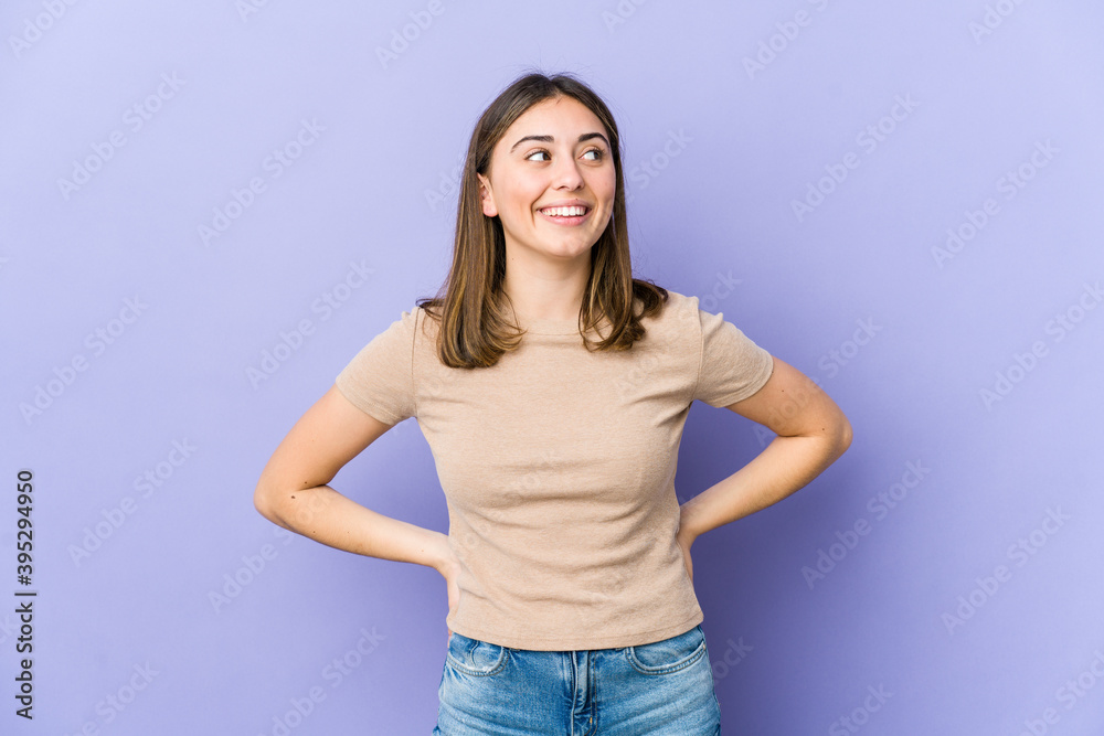 Young caucasian woman relaxed and happy laughing, neck stretched showing teeth. Young caucasian woman relaxed and happy laughing, neck stretched showing teeth.