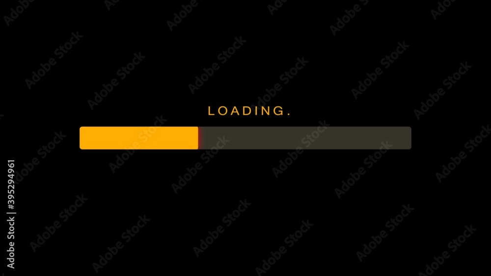 Graphic animation of loading bar on black background Graphic animation of loading bar on black background