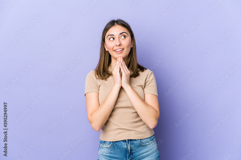 Young caucasian woman making up plan in mind, setting up an idea. Young caucasian woman making up plan in mind, setting up an idea.