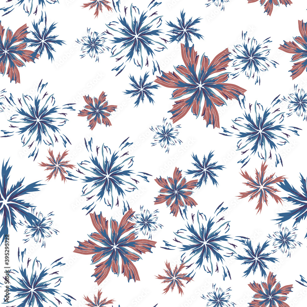 Light winter background with snowflakes, seamless snow pattern. Vector Christmas illustration for gifts and paper for decoration.