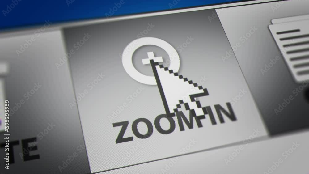 Mouse Cursor Clicking Zoom In, Zoom Out Button on Monitor Screen vídeo