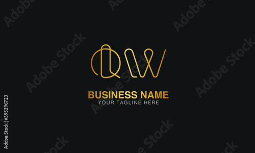 QW Q W initial based letter typography logo design vector  photo