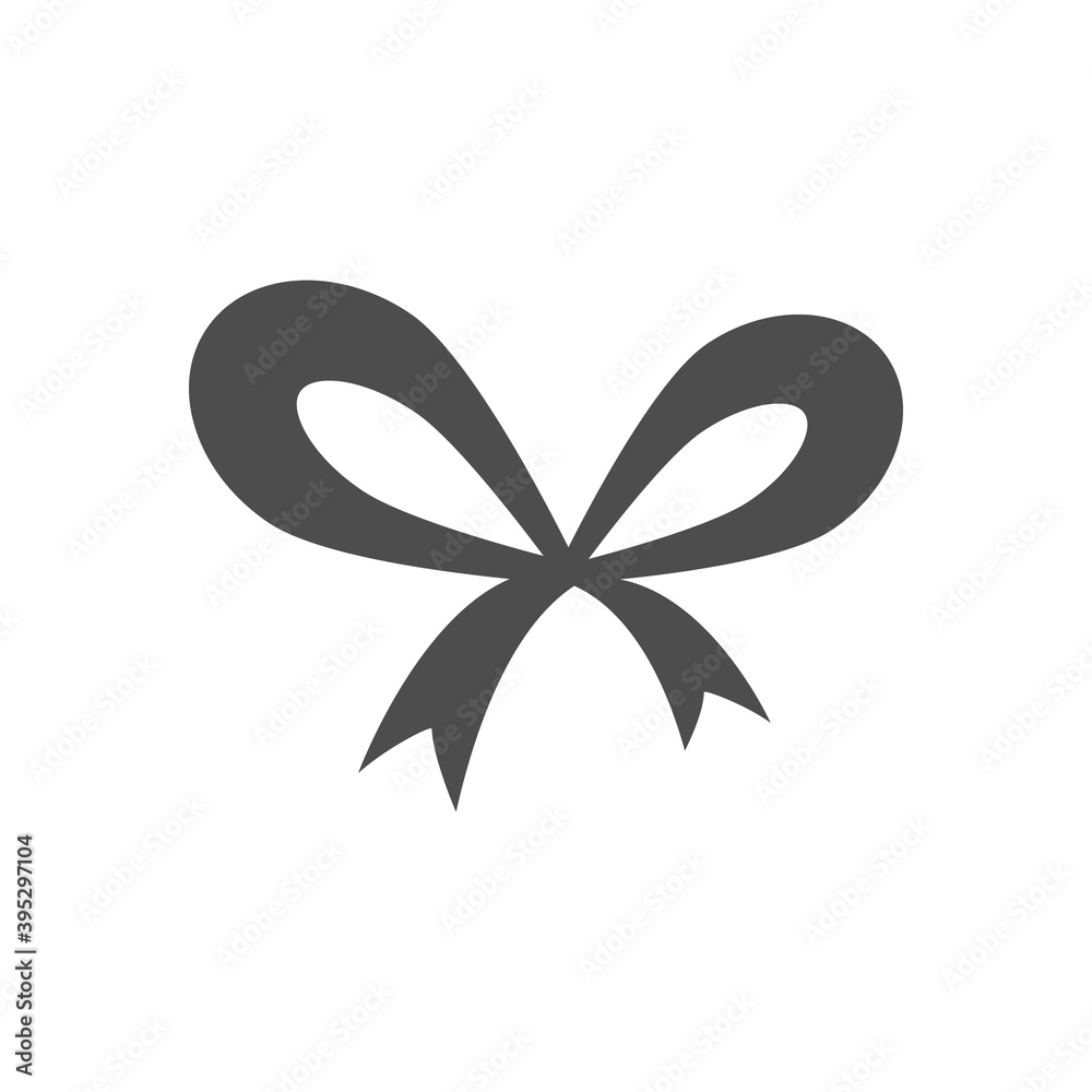 Bow black icon. Gift ribbon outline. Holiday symbol. Vector illustration isolated on white. Bow black icon. Gift ribbon outline. Holiday symbol. Vector illustration isolated on white.
