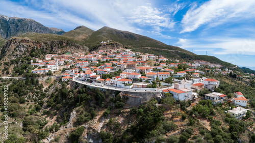 Aerial panorama of Dhermi, Albania