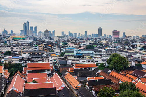 view to the cityscape of Bangkok Thailand Asia from Wat Saket © Willi