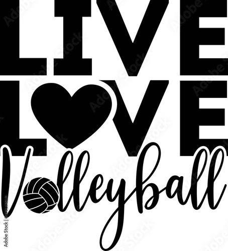 Live Love Volleyball isolated on the white background. Vector illustration