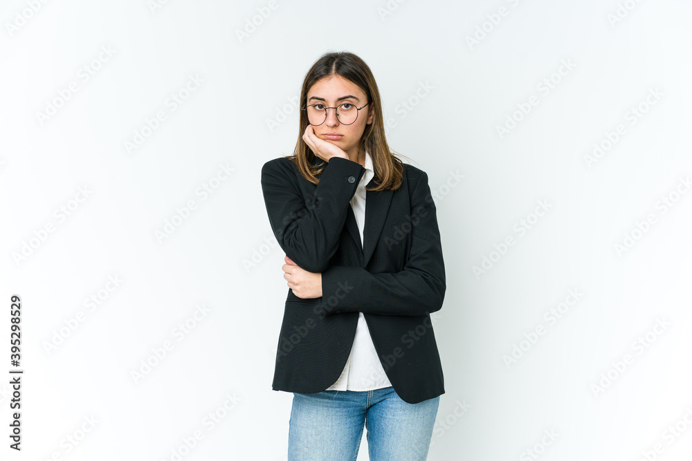 Young caucasian business woman who is bored, fatigued and need a relax day. Young caucasian business woman who is bored, fatigued and need a relax day.