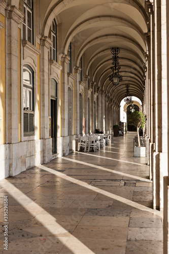 18th century arcade on the west side of the  Praça do Comércio, Lisbon, Portugal photo