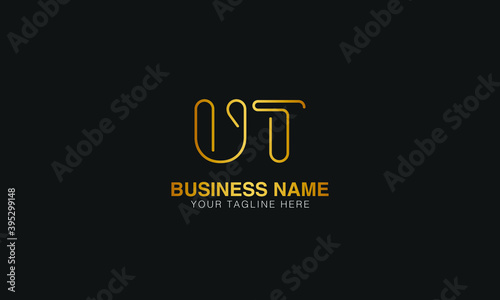 UT U T  initial based letter typography logo design vector 