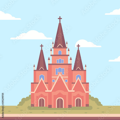 Chruch Building Flat Vector