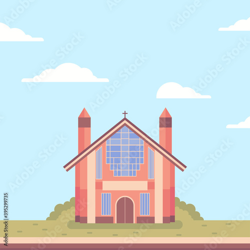 Chruch Building Flat Vector
