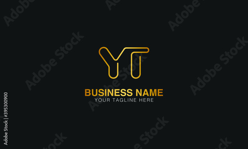 YT Y T initial based letter typography logo design vector	
