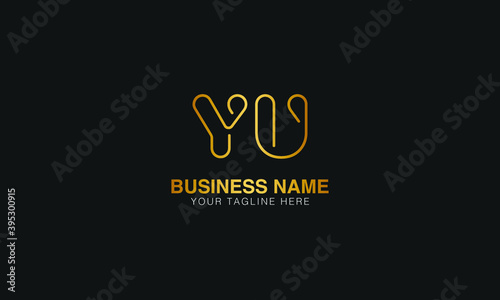 YU Y U initial based letter typography logo design vector	

