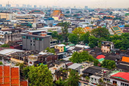 Fototapeta Naklejka Na Ścianę i Meble -  view to the cityscape of Bangkok Thailand Asia from Wat Saket