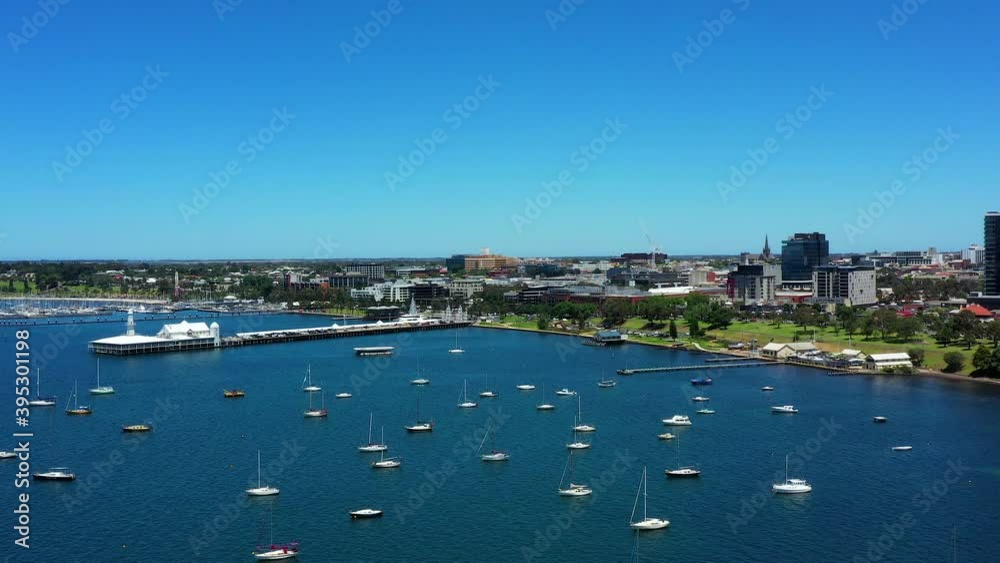 AERIAL Yachts In Corio Bay Marina Geelong, Australia AERIAL Yachts In Corio Bay Marina Geelong, Australia