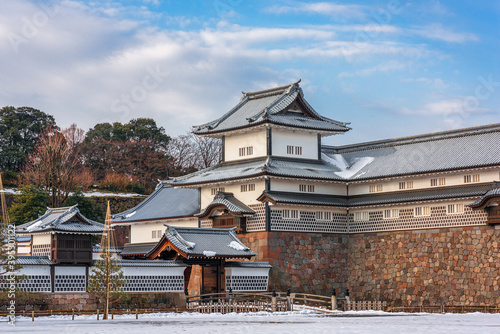 Kanazawa, Japan Castle in Winter photo