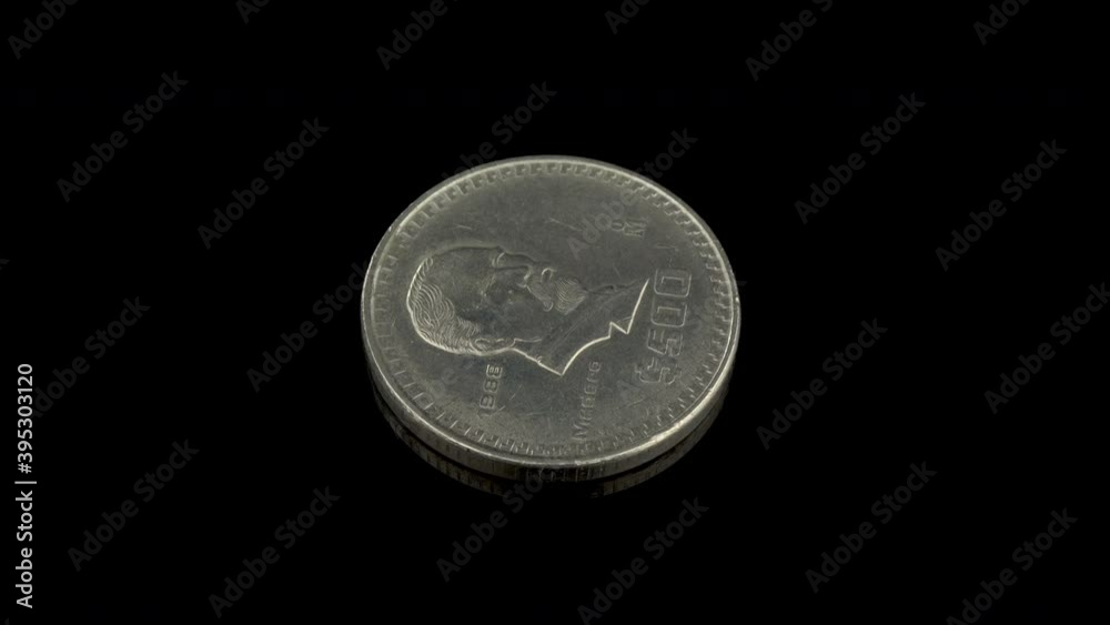 500 Mexican Pesos from 1988 coin with the portrait of Francisco Ignacio Madero.
