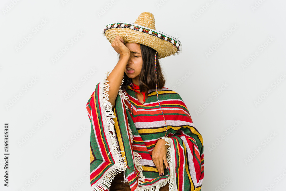 Young mexican woman isolated on white background Young mexican woman isolated on white background