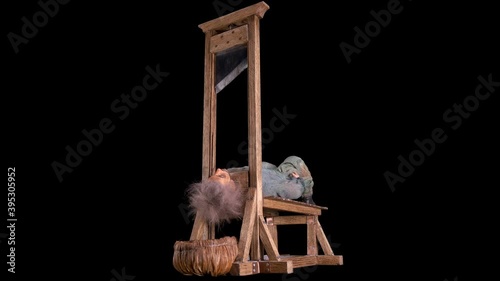 The guillotine cuts off the head of the criminal. Previously, such an execution was considered humane. The video shows a mockup that shows how the device works