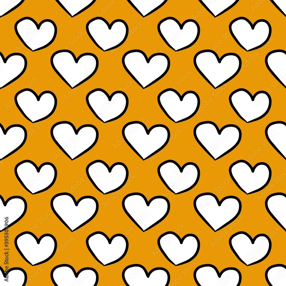 Obraz premium white heart on yellow color background