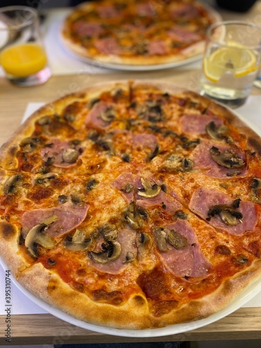 Italian delicious pizza on a plate