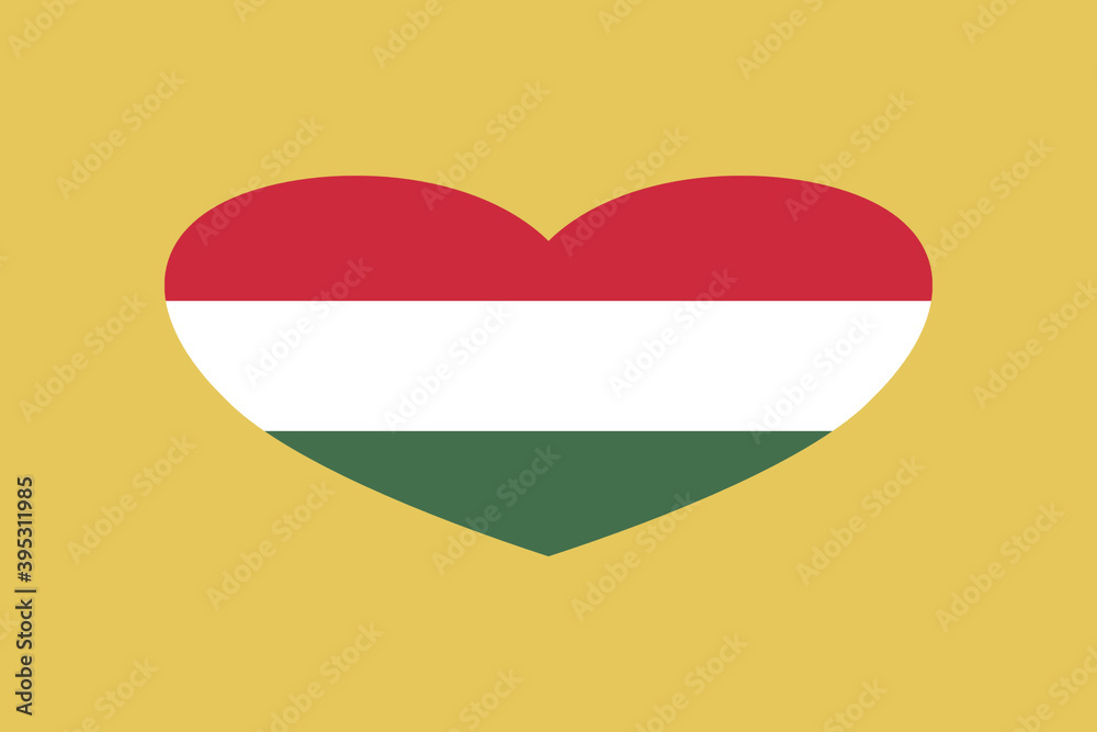 Hungary flag in the heart shape. Isolated on background. Hungary flag in the heart shape. Isolated on background.