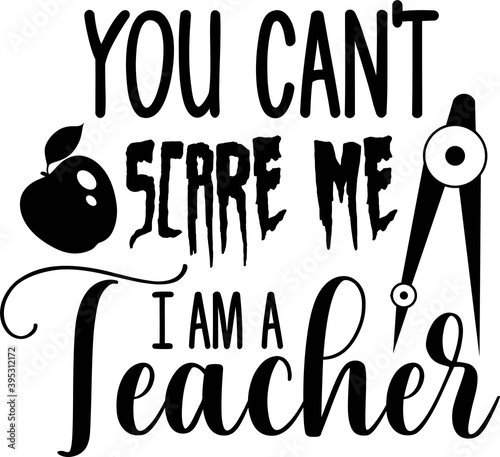 You cant scare me I am teacher isolated on the white background. Vector illustration