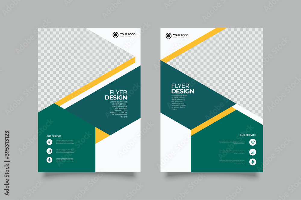 Flyer template layout design. Business flyer, brochure, magazine or flier mockup in bright colors. Vector Flyer template layout design. Business flyer, brochure, magazine or flier mockup in bright colors. Vector