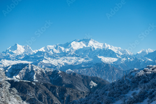 high mountains landscape in winter
