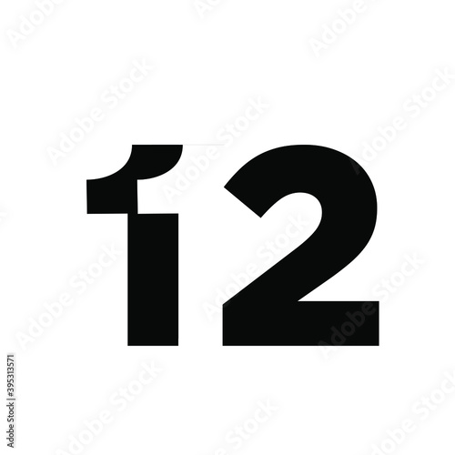 112 12 1 11 2 number negative space logo vector icon design isolated background