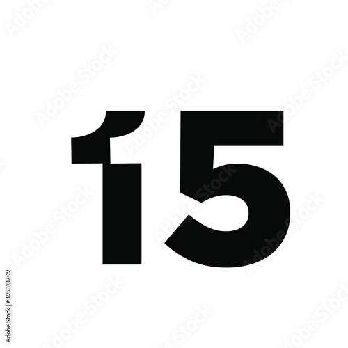 115 15 1 11 5 number negative space logo vector icon design isolated background