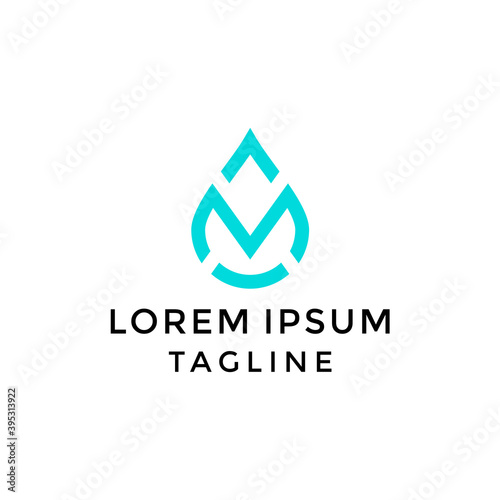 Initial M Liquid Logo Design Template