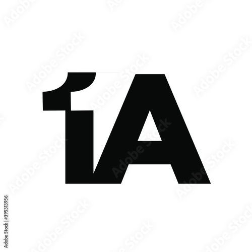 11A 1A 1 11 A initial letter negative space logo vector icon design isolated background