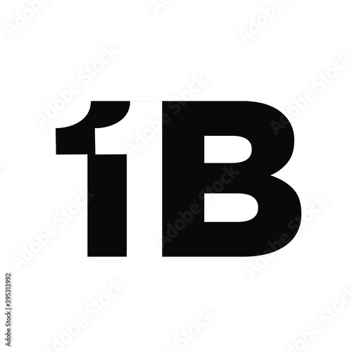 1B 11B 1 11 B initial letter negative space logo vector icon design isolated background