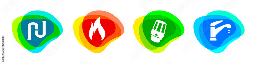 Naklejka premium Plumber isometric buttons in vector quality.