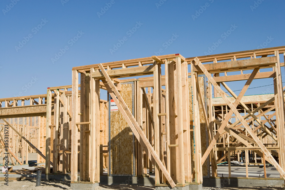 Building site construction of family homes concepts