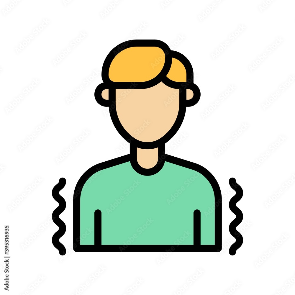 sickness and disease related boy or patient in fever vectors with editable stroke,