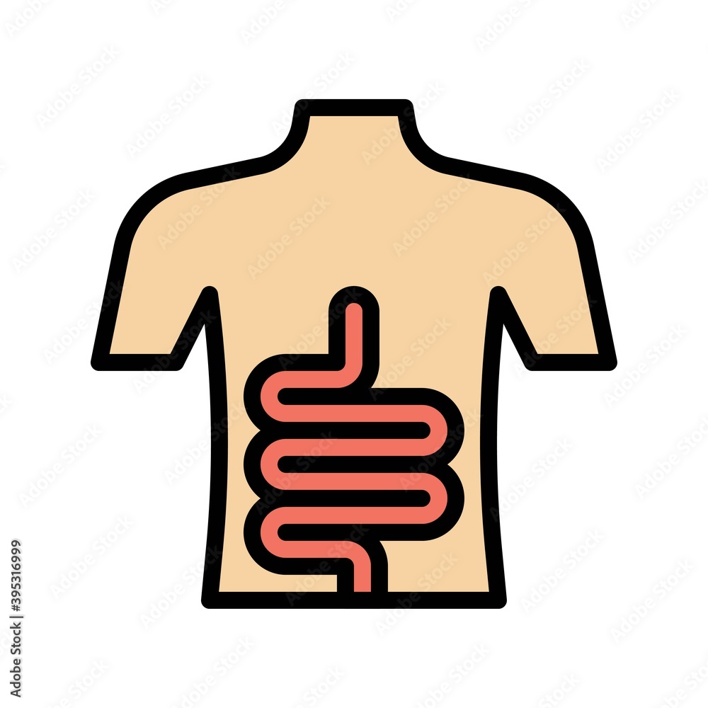 sickness and disease related patient with digestion problem vectors with editable stroke,
