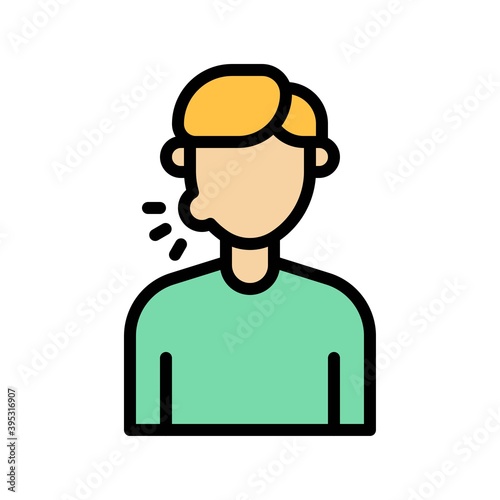 Obraz na płótnie sickness and disease related boy or patient face swelling vectors with editable stroke, w salonie