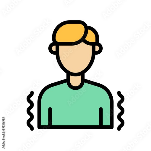 Obraz na płótnie sickness and disease related boy or patient in fever vectors with editable stroke, w salonie
