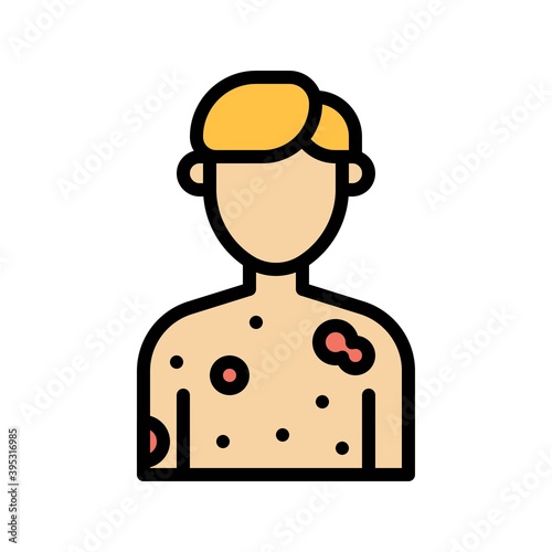 Obraz na płótnie sickness and disease related patient with skin problem vectors with editable stroke, w salonie