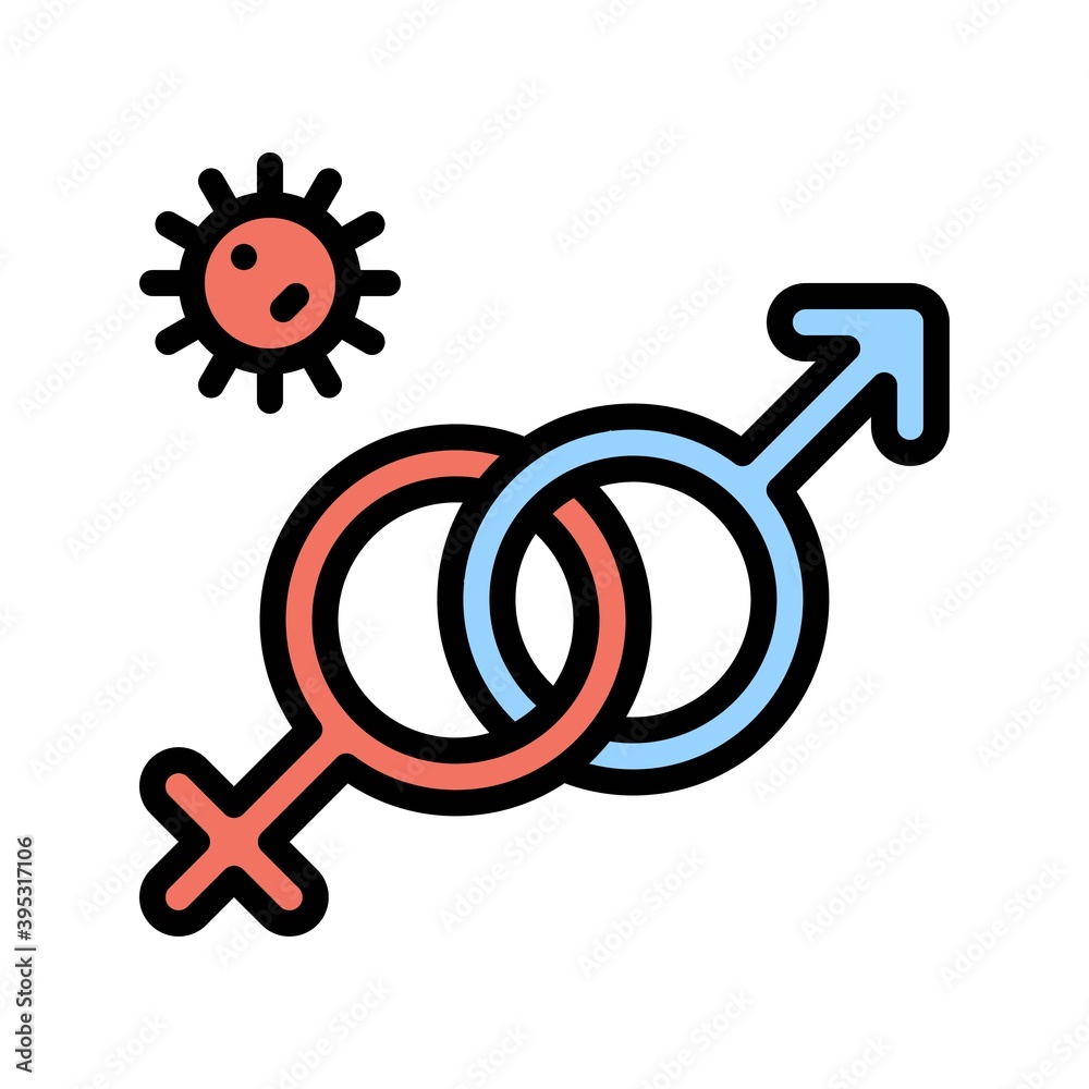 sickness and disease related humen gender sign with virus vectors with editable stroke, sickness and disease related humen gender sign with virus vectors with editable stroke,