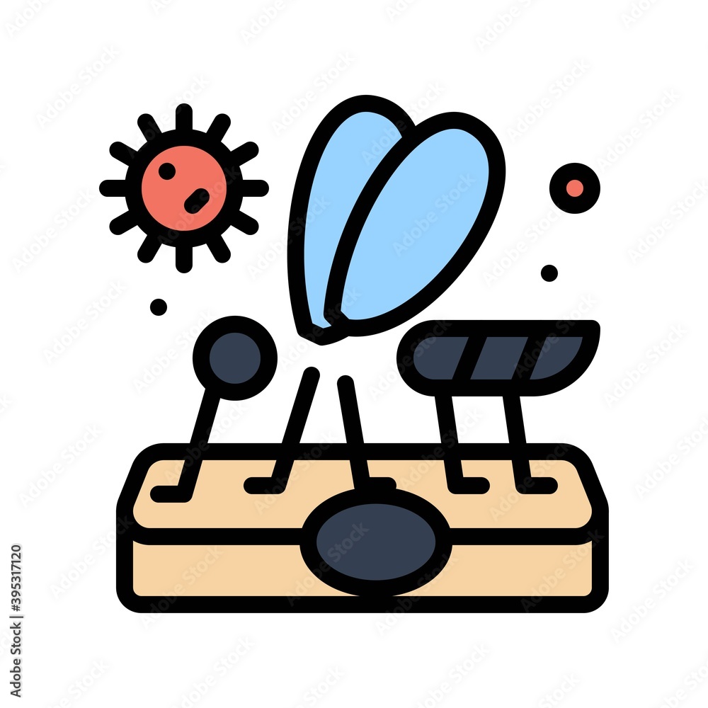 sickness and disease related humen virus with mosquito vectors with editable stroke,