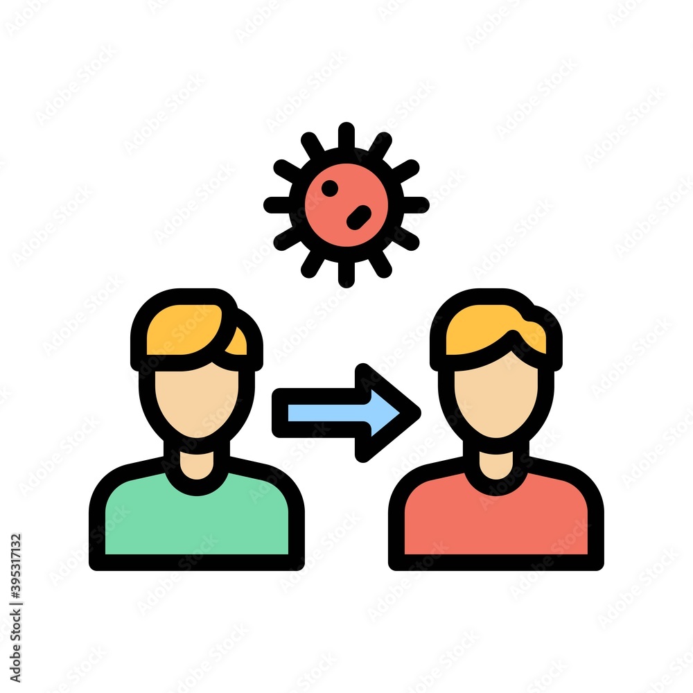 sickness and disease related humen virus transmission with virus vectors with editable stroke,