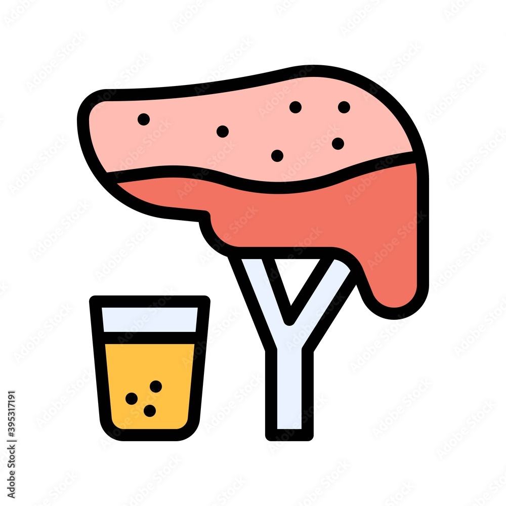 sickness and disease related liver disease with virus vectors with editable stroke,