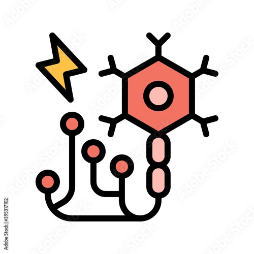 Obraz na płótnie sickness and disease related humen neuron vectors with editable stroke, w salonie